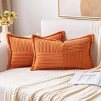MIULEE Orange Decorative Lumbar Throw Pillow Covers by MIULEE