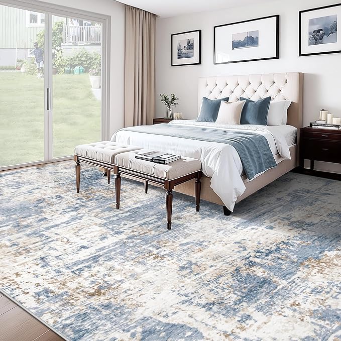XLUEZ 10x12 Area Rug for Living Room, Washable Modern Abstract Large Area Rug - Image 5
