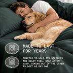 TRUE BAMBOO Sheets Set King Size - Silky Soft & Cooling - Dark Gray