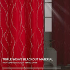 Deconovo Blackout Curtains, Christmas Red Curtain, Thermal Insulated - Image 8
