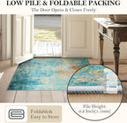Washable Area Rugs 9'x12' Non-Slip Modern Abstract Soft - Image 5