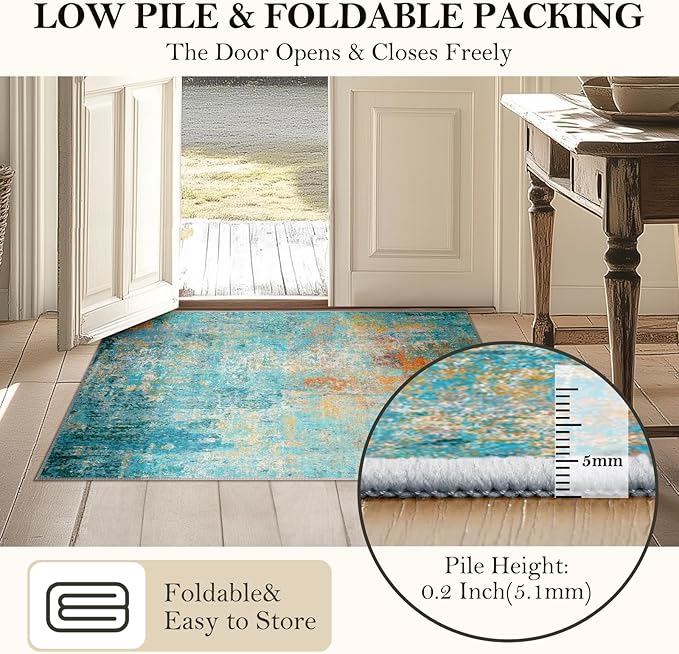 Washable Area Rugs 5'x7' Non-Slip Modern Abstract Soft - Image 6