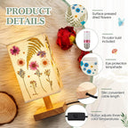 Hortsun Pressed Flower Vintage Table Lamp,Rectangle