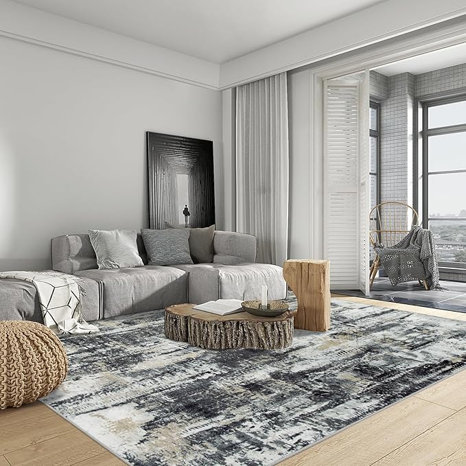 5x7 Area Rugs Washable Rug: Modern Abstract Living Room Rug Soft Anti-Skid Thin - Image 4