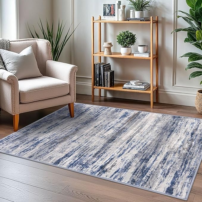 KOZYFLY Abstract Modern Washable 3x5 Area Rug Non-Slip Kitchen & Entryway Rug - Image 4