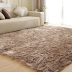 ORINOVA Fluffy Beige 8X10 Area Rug Faux Sheepskin Shaggy Fur Rug Washable - Image 3