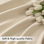 MIULEE Back Tab Cream Beige Curtains 105 Inch Long 2 Panels Set - Image 6
