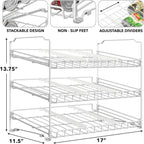 Simple Houseware 3-Tier Stackable Can Organizer Rack Hold 36 Cans, White
