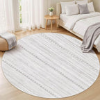 Nakagishi Round Rug Boho Area Rugs: 5x5 Washable Large Circle Neutral Soft - Image 5