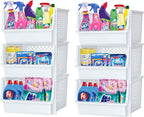Skywin Stackable Storage Bins Open Front for Pantry Storage, 4 Pack - Black