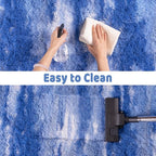 Soft Runner Rugs for Bedroom Hallways, 2x4 Abstract Blue White Fluffy Shag - Image 7