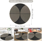 Lahome Enfys Modern Rainbow Round Rug, 6ft Easy Jute Circle Patio Rug Washable - Image 2