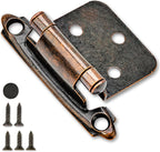 50 Pack 25 Pairs 1/2" Overlay Cabinet Door Hinges - Oil Rubbed Bronze Self Closing Hinges