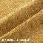 decorUhome Summer Mustard Yellow Chenille Euro Sham Throw Pillow Covers 22x22 - Image 2