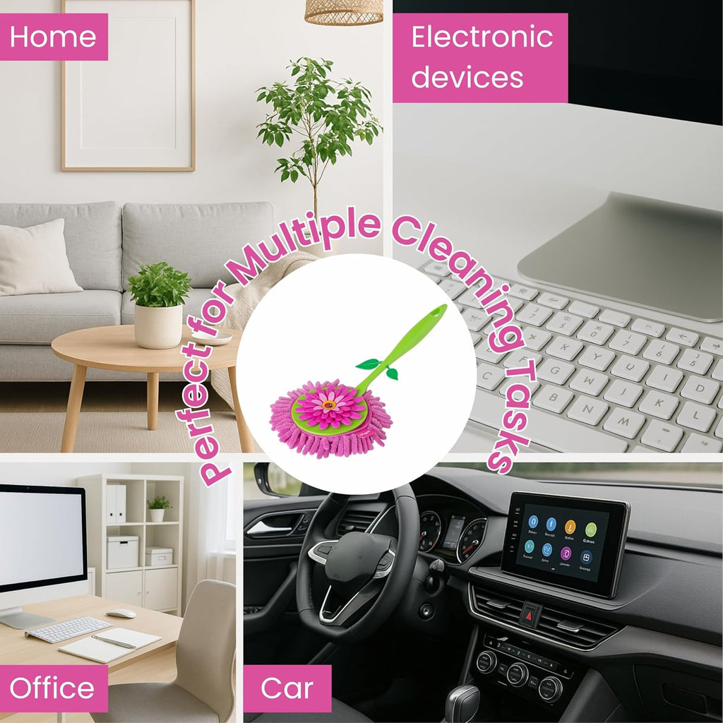 Vigar Flower Power Microfiber Duster with Non-Slip Handle
