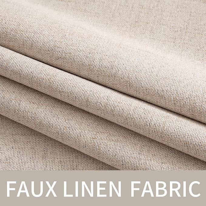 MIULEE Linen Textured Curtains Solid 100% Blackout - Image 5