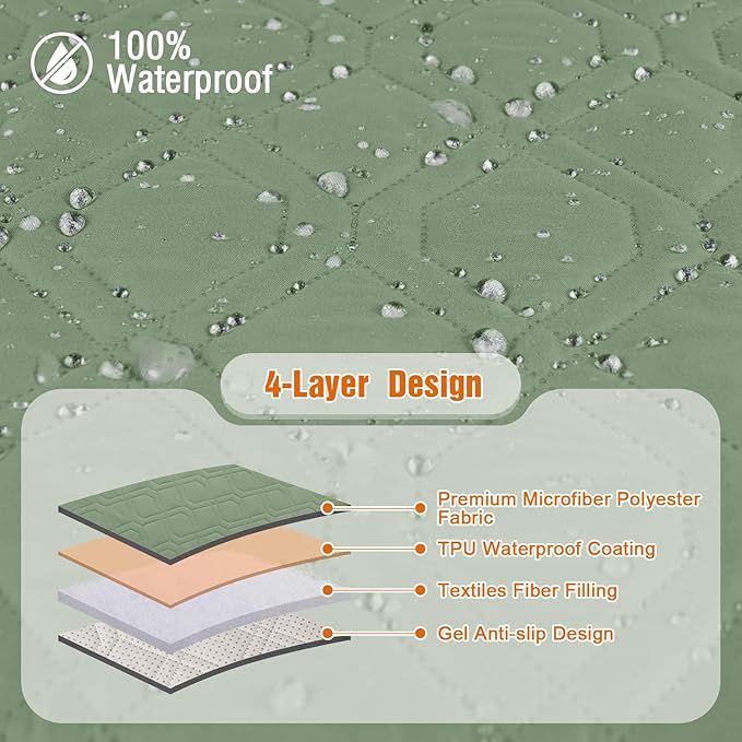 VANSOFY Waterproof Loveseat Recliner Cover, Sofa Covers 1-Piece Washable - Image 6