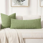 MIULEE Pack of 1 Spring Sage Green Long Body Lumbar Decorative Throw Pillow - Image 3