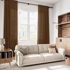 Tobacco Brown Linen Curtains 108 Inches - Image 5