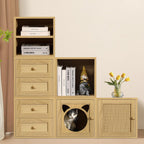 FUSUNBAO Magic DIY Cube Storage Organizer Stackable Cubes for Home Books Clothes Toy -Modular Cubby Storage System -Closet Organizer -Bookcase Closet (Yellow Oak, 1 Layer Cube)