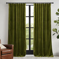 RYB HOME Green Velvet Curtains 102 inches by RYBHOME