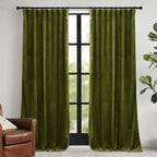RYB HOME Green Velvet Curtains 102 inches by RYBHOME