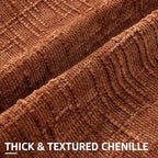 decorUhome Rust Chenille Throw Pillow Covers 20x20 Set of 2 Textured Soft Cozy - Image 2
