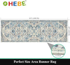 HEBE Hallway Runner Rug 2'x6' Washable Vintage Distressed Area Rugs Non Slip - Image 2