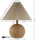 JONATHAN Y Aksel Sphere Table Lamp Coastal 17.25", Brown Wood Finish