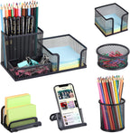 Desk Organizers set with Mesh Pen Holder Cup Office Supply(6 Piece set)