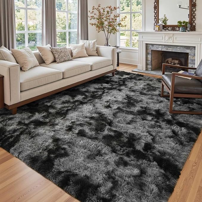 7x10 Ft Extra Large Shag Rugs for Living Room, Tie Dyed Ultra Soft Fluffy Furry by Cuzwlovita