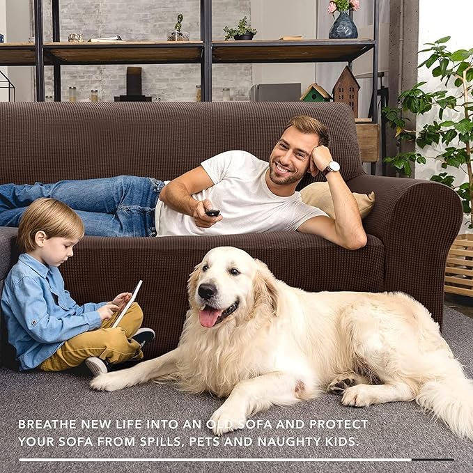 ZNSAYOTX Super Stretch Couch Cover Love Seat Sofa Covers - Image 8