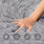 Ciicool Faux Fur Rug for Bedroom, Washable Fuzzy Runner Rugs Thick Fur Area Rug - Image 4
