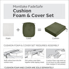 Classic Accessories Montlake Water-Resistant 21 x 22 x 4 Inch Outdoor Back Cushion Slip Cover, Patio Furniture Cushion Cover, Heather Fern Green, Patio Furniture Cushion Covers