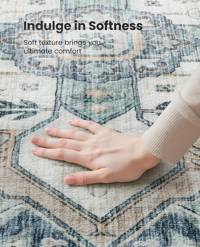 AMADA HOMEFURNISHING 2x4 Washable Area Rug, Low-Profile Entryway Rug - Image 6