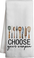 Funny Kitchen Towels with Saying I Either Drink Coffee or I Say Bad Words Dish Towel for Kitchen Bar Decor Tea Towel Coffee Lovers Gifts Reusable Flour Sack Towels 16x24 Inches - DH616
