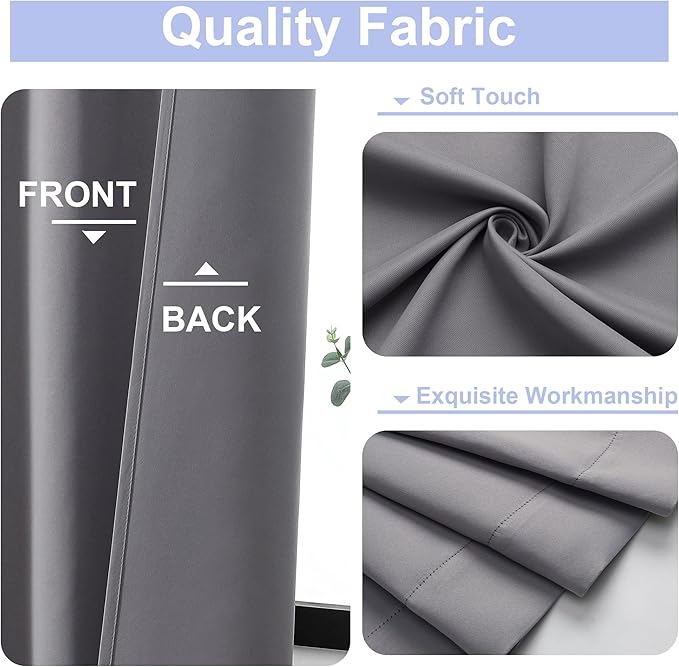Simplebrand Ava Light Grey Blackout Curtains - Image 3