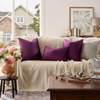 GIGIZAZA Purple Decorative Velvet Decorative 20x20 Throw Pillow Covers - Image 2