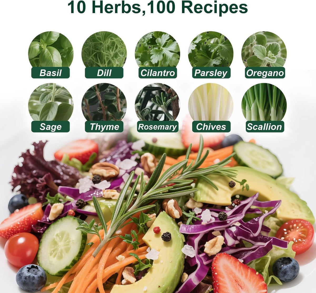 10 Indoor Herb Garden Kit, 33-Piece Complete Kitchen Herb Starter Set