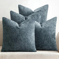 MIULEE Pack of 4 Couch Throw Pillow Covers 18x18 Inch Navy Blue Soft Decorative by MIULEE