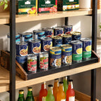 Expandable Can Organizer 3-Tier Storage Rack Pantry Cabinet Rustic Brown