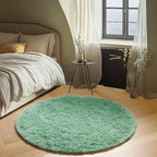 ONASAR Sage Green Round Area Rug 4ft, Fluffy Soft Bedroom Circle Rugs - Image 4