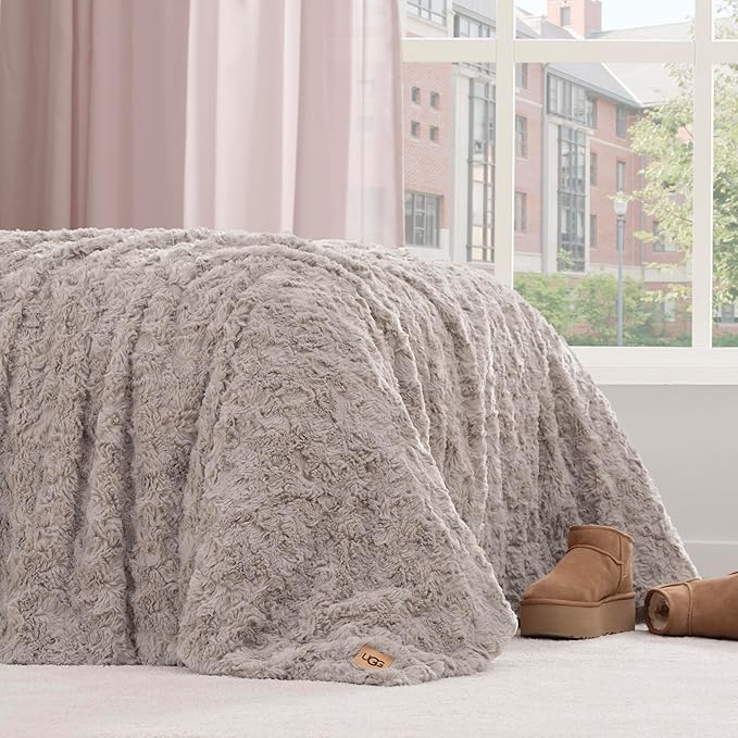 UGG Adalee Faux Fur Twin Size Blanket, Warm Cozy Blanket, Extra Large Throw - Image 7