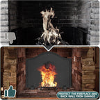 Firebacks for Fireplace- Iron Lion Fireback with Feet (19.5inch)
