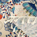 Boho Floral Tablecloth with Tassels 59"x86.6" Rectangular Table Cover