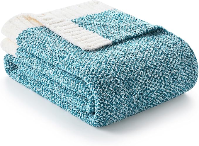 Snuggle Sac Super Soft & Reversible Heather Teal Blue Throw - Image 5