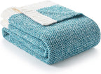 Snuggle Sac Super Soft & Reversible Heather Teal Blue Throw - Image 5