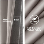 MIULEE Velvet Curtains Silver Light Grey Elegant Grommet Thermal Insulated - Image 3