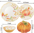 UP Pumpkin Melamine Dinnerware Set, 16-Piece Service for 4