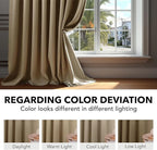 Deconovo Blackout Curtains, Thermal Insulated, W42 x L54 2 Panels, Back Tab - Image 6